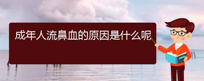 (治鼻出血貴陽最好的醫(yī)院)成年人流鼻血的原因是什么呢(圖1)